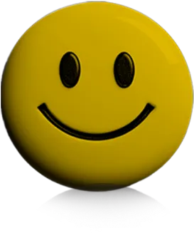 A yellow smiling face with a shadow underneath